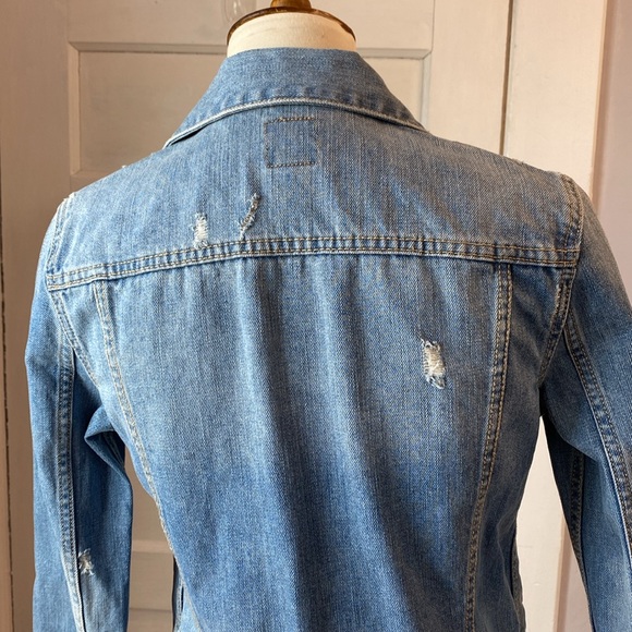 GAP Distressed Denim Jacket, Size XS - Picture 8 of 17